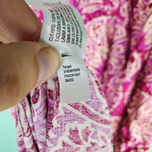 Knox Rose Women's Sleeveless One Shoulder A-Line Maxi Dress Magenta Geome XL - Picture 8 of 9